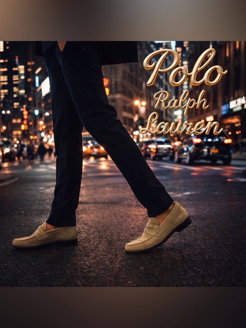 Polo Ralph Lauren Men’s Alston Penny Loafers 10.5 M Beige Suede Casual Shoes